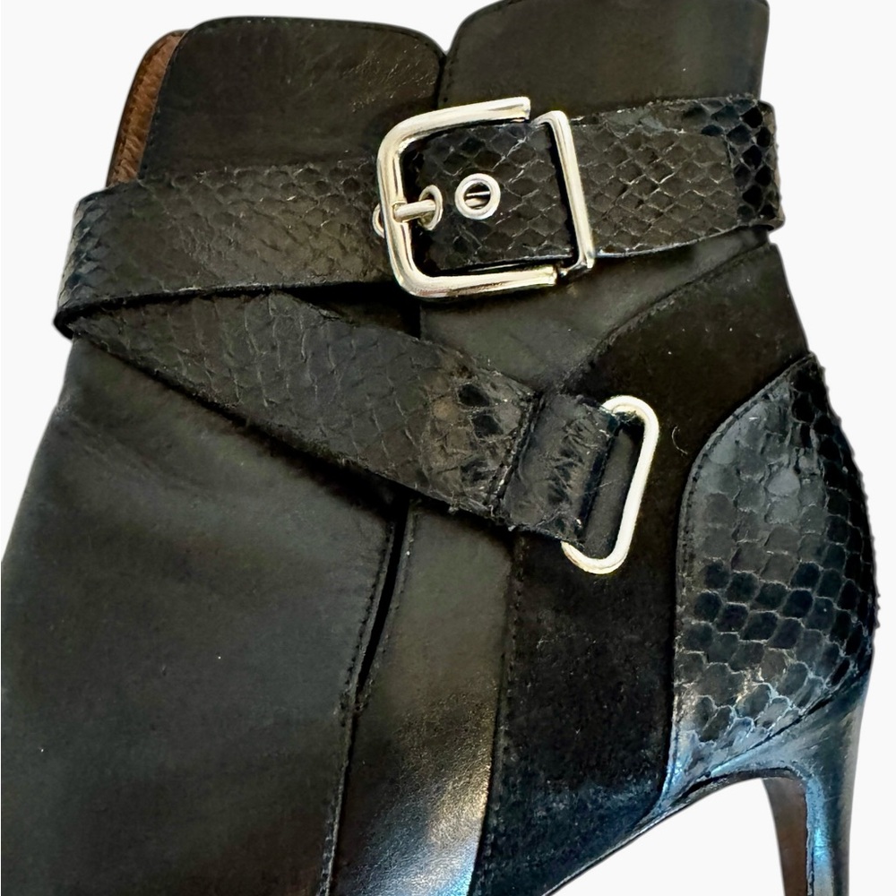 ✨ Donald J Pliner Polina Black Leather/Suede/Python Ankle Boots – Size 10 ✨ - Picture 10 of 16